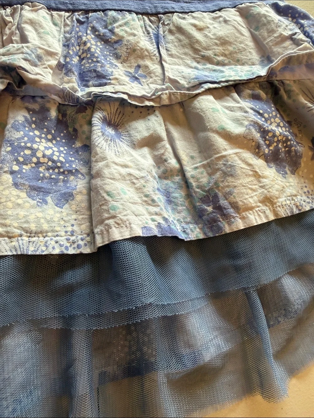 Girls Naartji Purplish-blue Layered Ruffle Dress - Kids